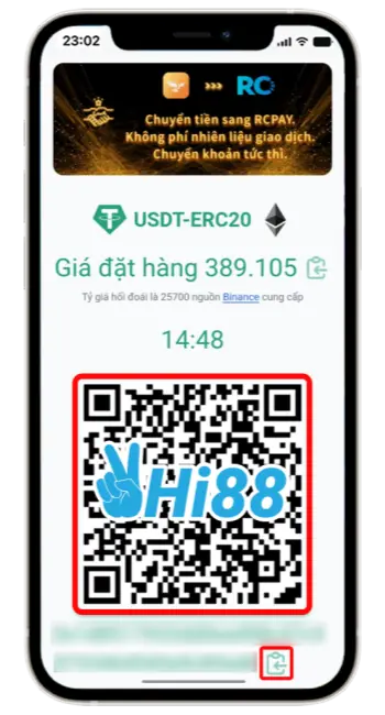 Bước 4: Sao chép địa chỉ ví hoặc chụp mã QR hiển thị → Thao tác chuyển tiền.